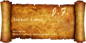 Jekkel Fanni névjegykártya